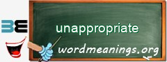 WordMeaning blackboard for unappropriate